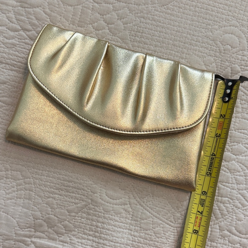 Vintage metallic Gold Clutch evening bag prom✨ - Picture 5 of 6